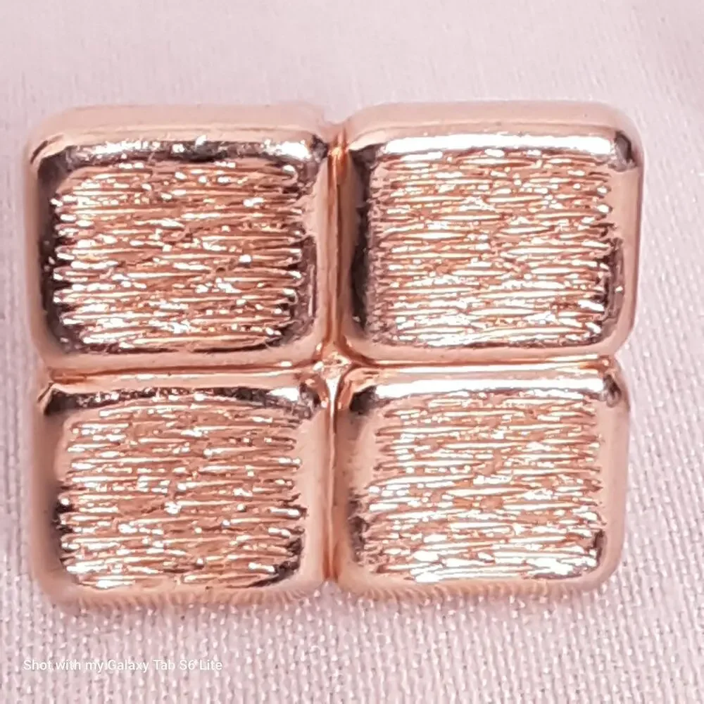 💎Swank Cuff Links Gold Tone Geometric Textured Rectangles